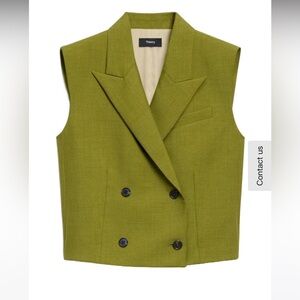 Theory Double-Breasted Sleeveless Blazer Vest